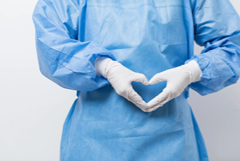 doctor in surgical gown made from medical nonwoven fabric
